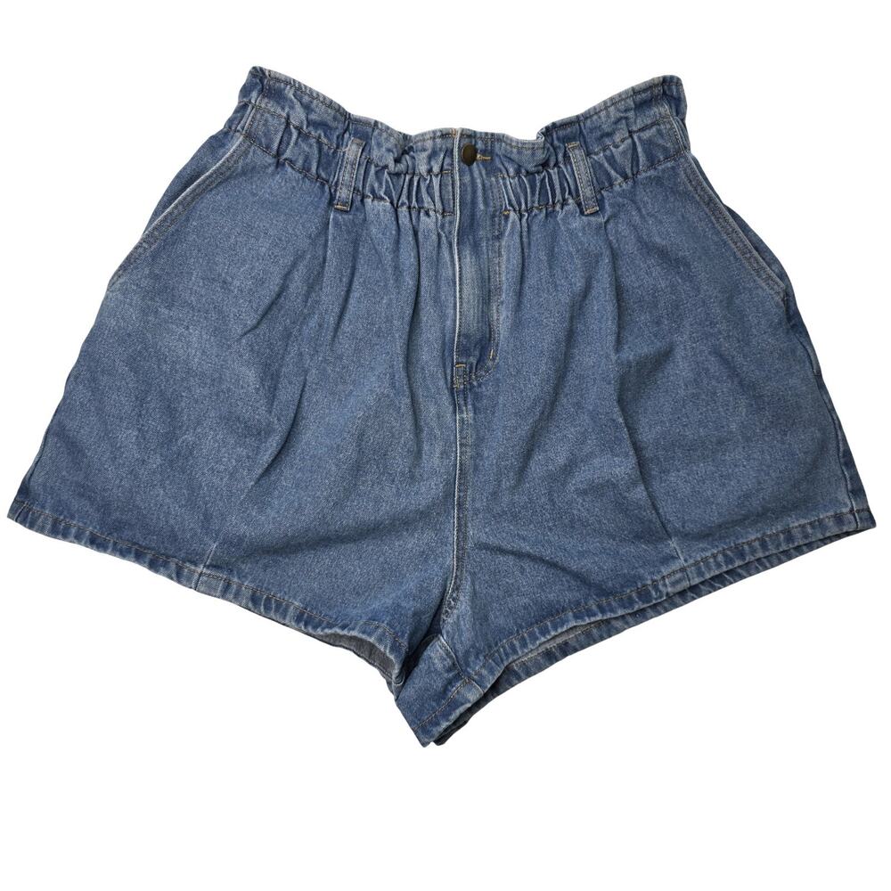 Cider Denim Paperbag Waist Shorts Women 0XL Blue High Rise Relaxed Excellent